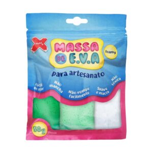 Massa De Eva Para Modelagem, 3 Cores/Pct, 50G/Pct, Verde Cl/Verde Esc/Branco