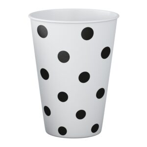 ACESSORIO FESTA COP. DE PAPEL 250 ML C/ 8 PCS - Bolinhas Preto e Branco