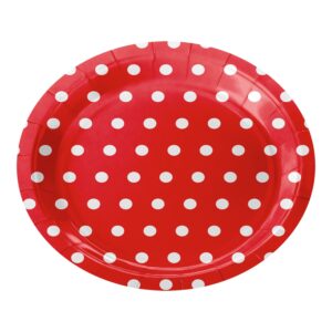 ACESSORIO FESTA PRAT. DE PAPEL 18 CM C/ 8 PCS - Bolinhas Vermelho e Branco