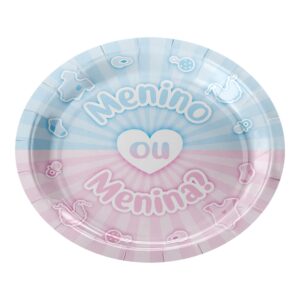 ACESSORIO FESTA PRAT. DE PAPEL 18 CM C/ 8 PCS - Chá Revelação