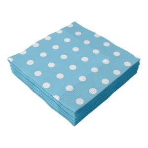 ACESSORIO FESTA GUAR. 33x33CM C/ 20 FLS Bolinhas Azul e Branco