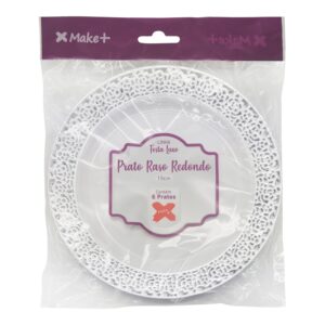 Prato Raso Redondo 19 cm Provençal- Festa Luxo Prata - Pcte c/ 6 Und