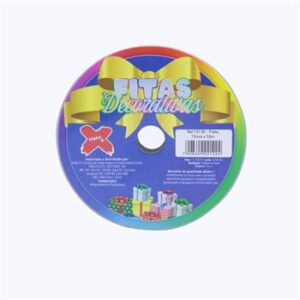Fita plastica decorativa 15mmx50m - prata - PCT C/ 10