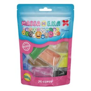 Massa De Eva Para Modelagem 250 G, 20 Cores/Pct (12,5G De Cada) Am/Am L/Az C/ Az E/ Bg /Br / Cz / Lj / Mr / Pk / Pt /  Rs /Rs B / Rx / Sm / Vd C / Vd E / Vd F / Vm / Vl