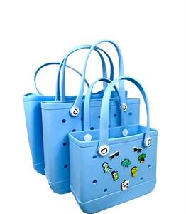 BOLSA DE MAO EM EVA AZUL BEBE TAMANHO 28X11X21CM (P)