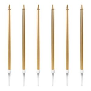 Vela Palito Gd 0,5x13 cm Dourada c/ 6