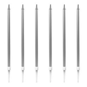 Vela Palito Gd 0,5x13 cm Prata c/ 6