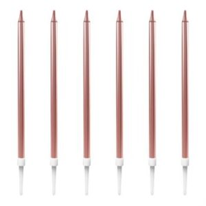 Vela Palito Gd 0,5x13 cm Rose Gold c/ 6