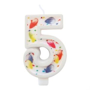 Vela Estampada 9,5 cm Balãozinho "5"