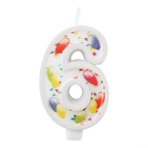 Vela Estampada 9,5 cm Balãozinho "6"