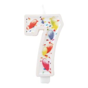 Vela Estampada 9,5 cm Balãozinho "7"
