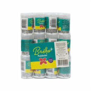 Glitter Poliester Potinho 3 grs c/ 12   Prata