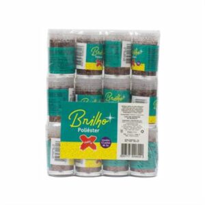 Glitter Poliester Potinho 3 grs c/ 12   Marrom