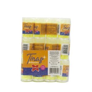 Tiras de Glitter potinho 2 grs c/ 12   Amarelo Neon